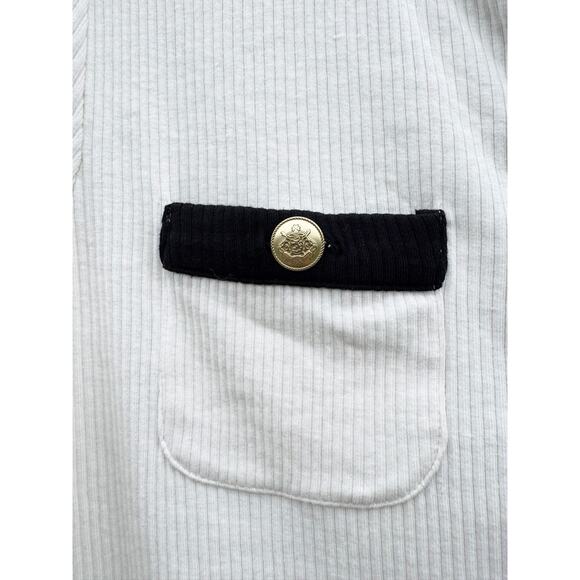 J.CREW Vintage Rib Lady Jacket White & Black Small S - Picture 3 of 5